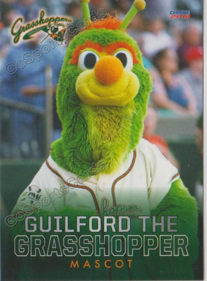 2018 Greensboro Grasshoppers Guilford the Grasshopper Mascot
