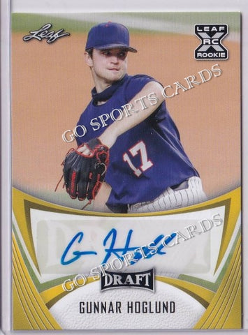 2021 Leaf Draft BA-GH1 Gunnar Hoglund XRC Autograph Gold