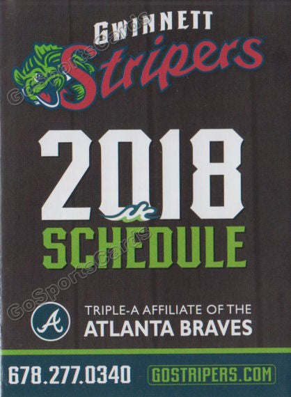 2018 Gwinnett Stripers Pocket Schedule