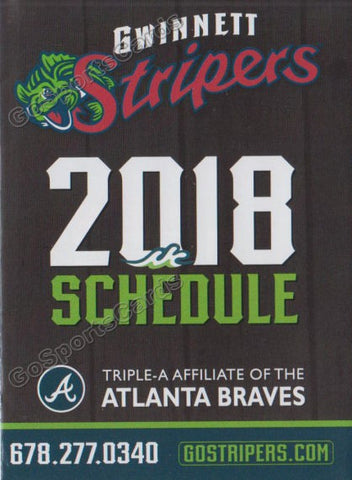 2018 Gwinnett Stripers Pocket Schedule