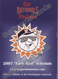 2007 Hagerstown Suns Early Bird Pocket Schedule