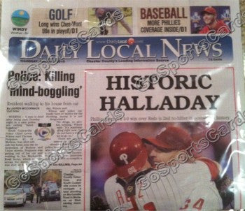 2010 Roy Halladay 2nd No Hitter Philadelphia Phillies Newspaper "Historic Halladay"