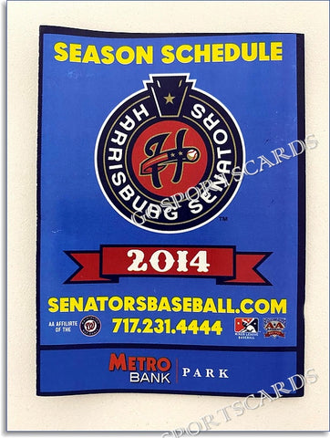 2014 Harrisburg Senators Pocket Schedule