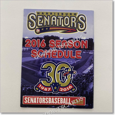 2016 Harrisburg Senators Pocket Schedule