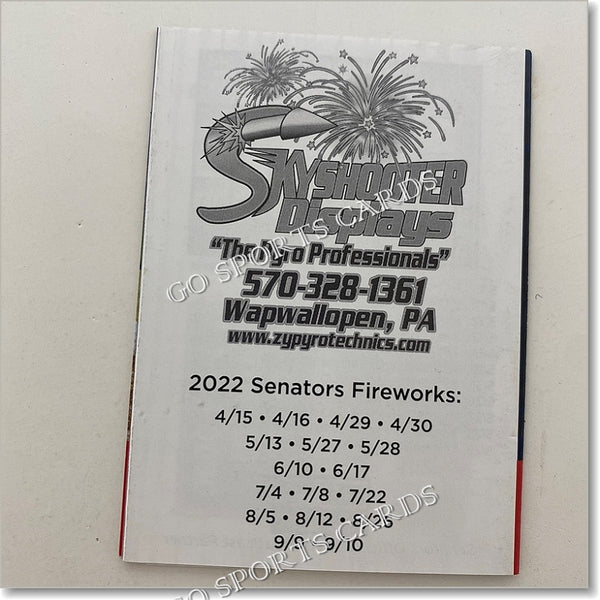 2022 Harrisburg Senators Pocket Schedule