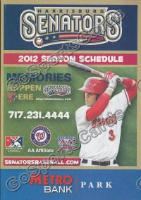 2012 Harrisburg Senators Pocket Schedule (Bryce Harper)