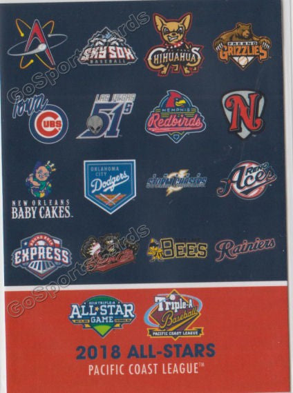 2018 Pacific Coast League All Star Header Checklist