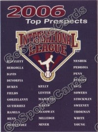 2006 International League Top Prospects Choice Header Card