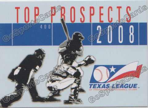 2008 Texas League Top Prospects Header Checklist