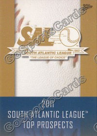 2011 South Atlantic League Top Prospects Checklist Card