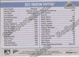 2012 Trenton Thunder Header Card