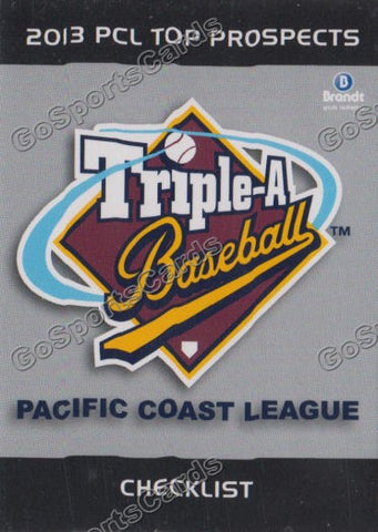 2013 Pacific Coast League Top Prospect PCL Header Card