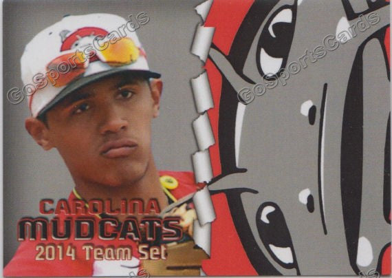 2014 Carolina Mudcats Checklist Header with Erik Gonzalez