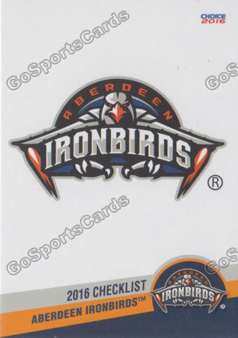 2016 Aberdeen Ironbirds Header Checklist