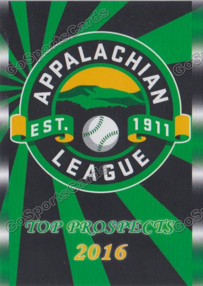 2016 Appalachian League Top Prospect Appy Header Checklist