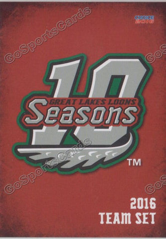 2016 Great Lakes Loons Header Checklist