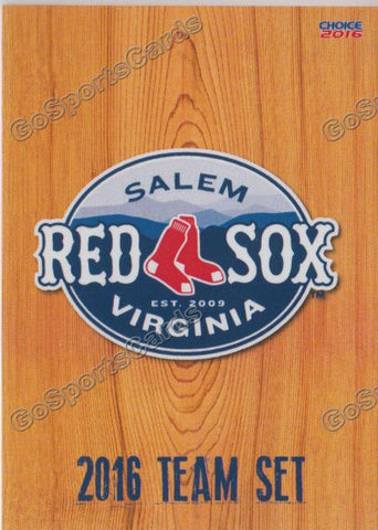 2016 Salem Red Sox Header Checklist