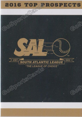 2016 South Atlantic League Top Prospect Header Checklist