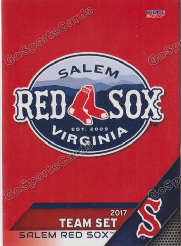 2017 Salem Red Sox Header Checklist