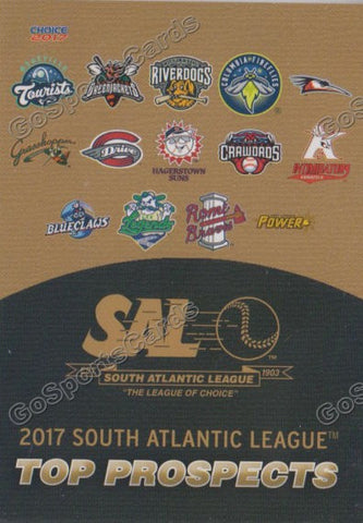 2017 South Atlantic League Top Prospects SAL Checklist Header