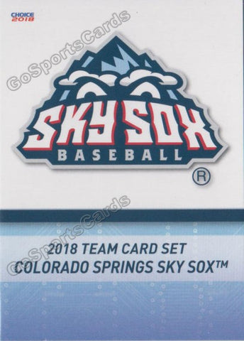 2018 Colorado Springs Sky Sox Header Checklist
