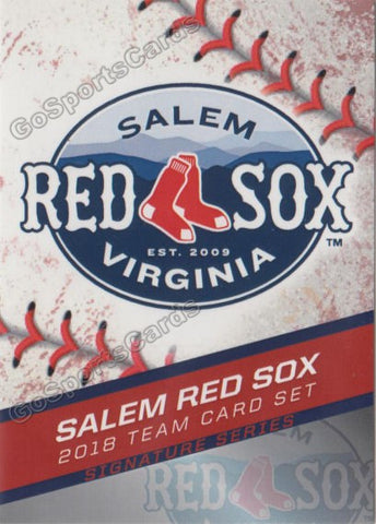 2018 Salem Red Sox Header Checklist