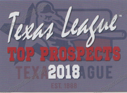 2018 Texas League Top Prospects Header Checklist