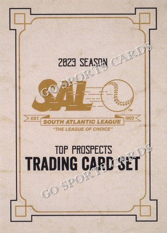 2023 South Atlantic League SAL Top Prospects Header Checklist