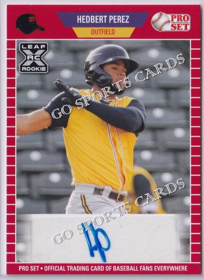 2021 Leaf Pro Set PS-HP1 Hedbert Perez XRC Autograph Red