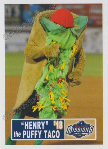 2018 San Antonio Missions Henry the Puffy Taco Mascot