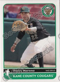 2012 Kane County Cougars Henry Moreno