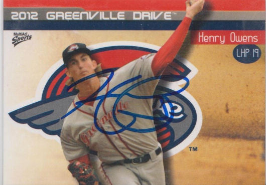 Henry Owens 2012 Greenville Drive Autograph