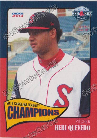 2013 Salem Red Sox Carolina Championship Heri Quevedo