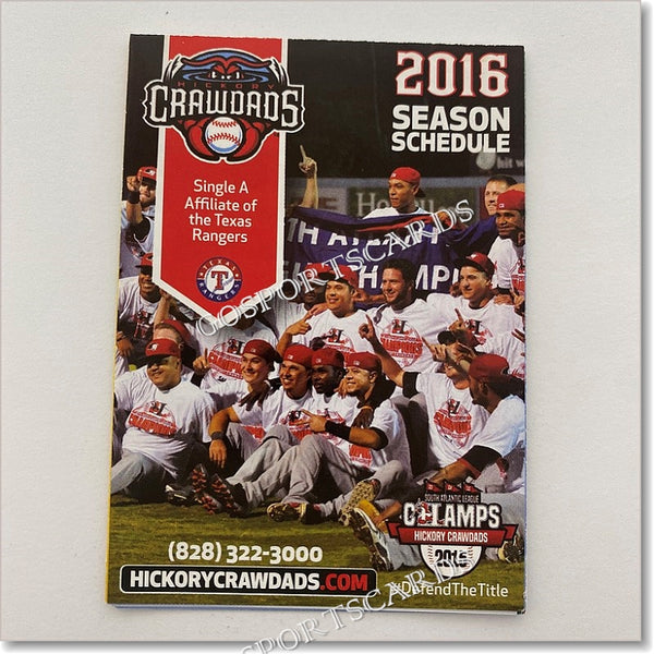 2016 Hickory Crawdads Pocket Schedule