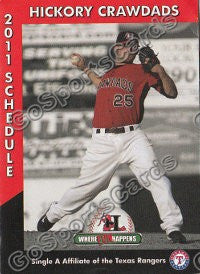 2011 Hickory Crawdads Pocket Schedule (Jake Brigham)