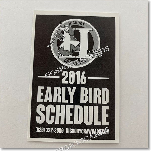 2016 Hickory Crawdads Early Bird Pocket Schedule