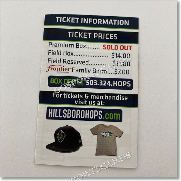 2015 Hillsboro Hops Pocket Schedule