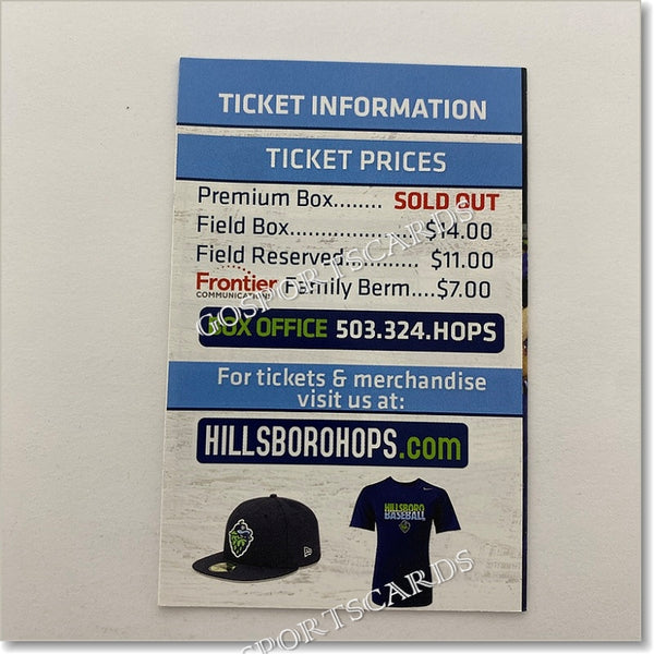 2016 Hillsboro Hops Pocket Schedule