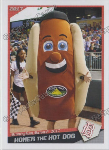 2017 Birmingham Barons Homer the Hot Dog Mascot