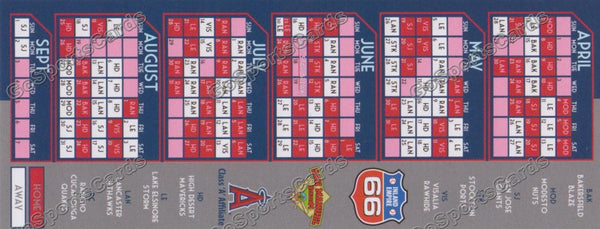2013 Inland Empire 66ers Pocket Schedule Flyer