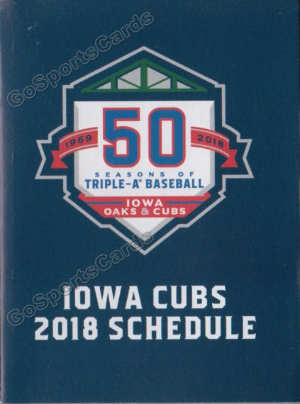 2018 Iowa Cubs Pocket Schedule (50th Anniversary)
