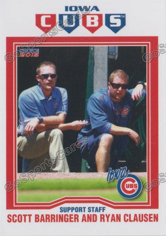 2015 Iowa Cubs Scott Barringer Ryan Clausen