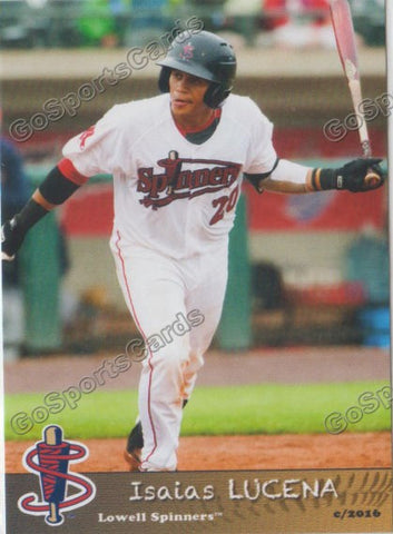 2016 Lowell Spinners Isaias Lucena