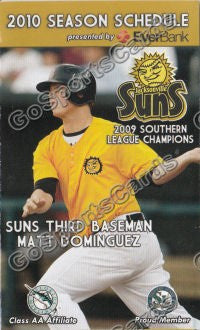 2010 Jacksonville Suns Pocket Schedule Matt Dominguez