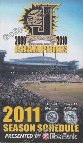 2011 Jacksonville Suns Pocket Schedule (Back to Back Champions)