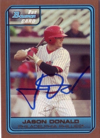 Jason Donald 2006 Bowman Gold #63 (Autograph)