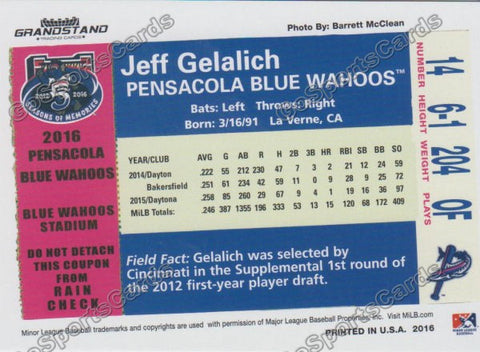 2016 Pensacola Blue Wahoos Beau Amaral