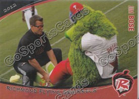 2012 Richmond Flying Squirrels Jim Bose with Phillie Phanatic