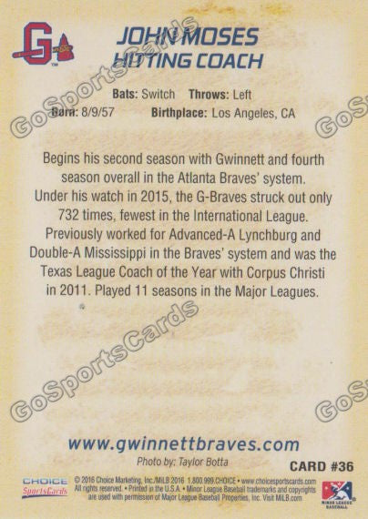 2016 Gwinnett Braves John Moses