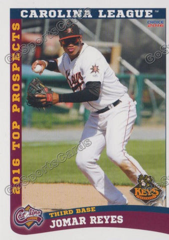 2016 Carolina League Top Prospect Jomar Reyes